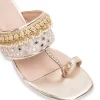 Off-White T-Strap Kolhapuri Heels