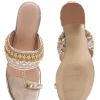 Off-White T-Strap Kolhapuri Heels