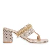 Off-White T-Strap Kolhapuri Heels