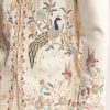 Cream Silk Jodhpuri Set For Men With Multicolour Peacock Embroidery