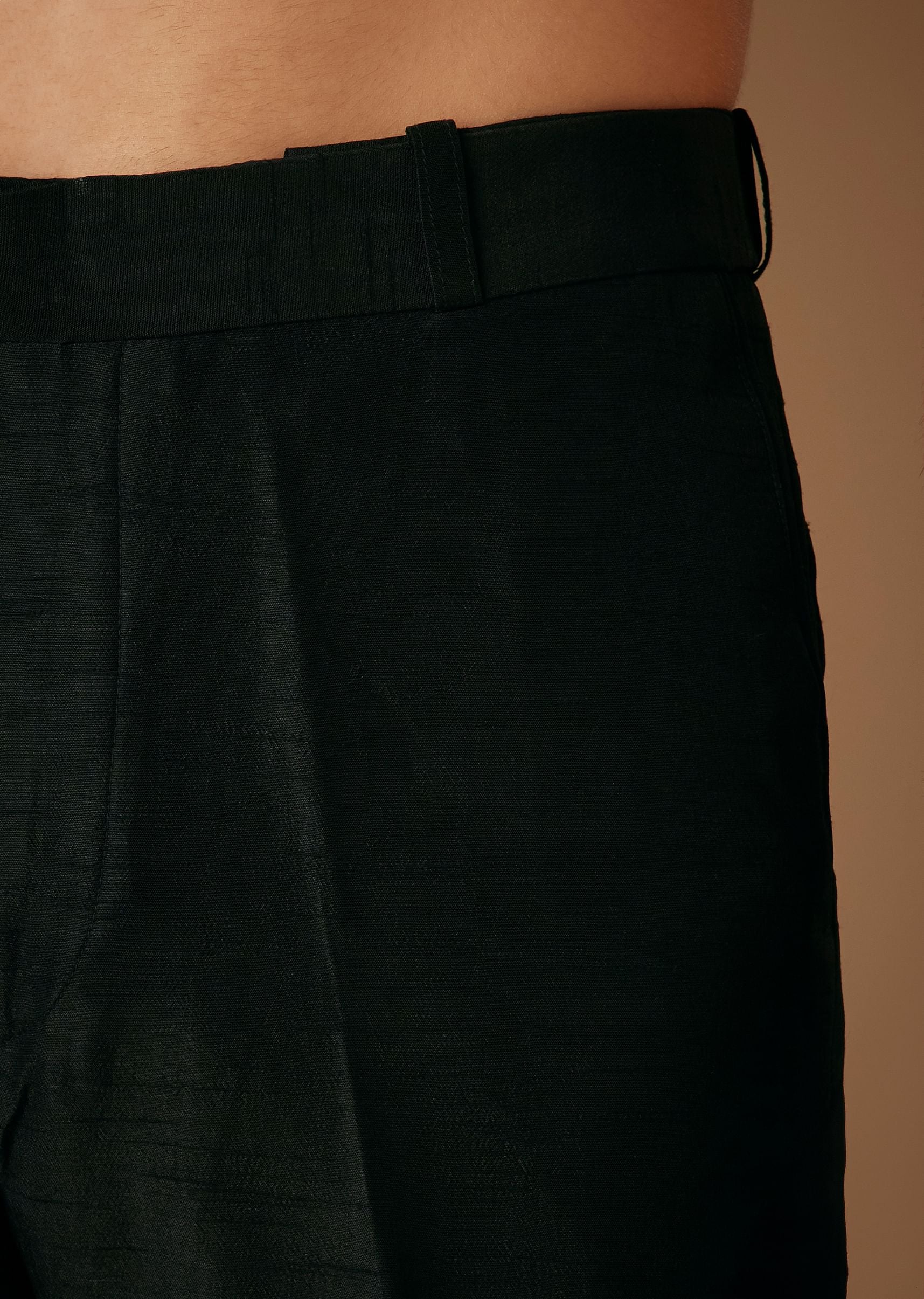 Black Banarasi Silk Indowestern Bandi Set