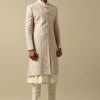Timeless Beige Banarasi Silk Sherwani