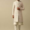 Timeless Beige Banarasi Silk Sherwani