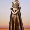 Brown Colourblocked Lehenga With Zardosi Choli