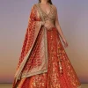 Rust Banarasi Silk Bridesmaid Lehenga