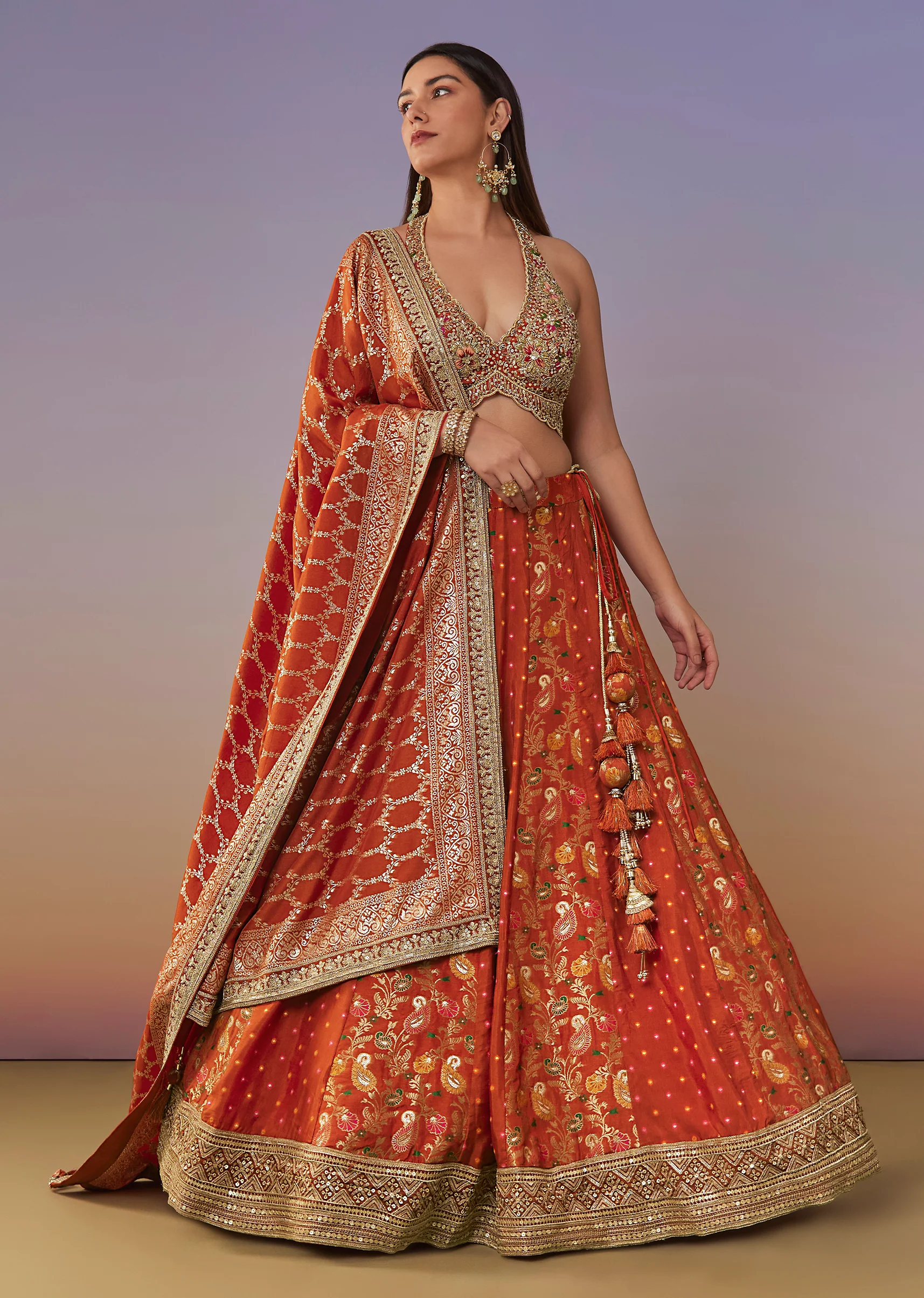 22117-rust-banarasi-silk-bridesmaid-lehenga-1.webp Rust Banarasi Silk Bridesmaid Lehenga