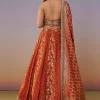 Rust Banarasi Silk Bridesmaid Lehenga