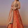 Rust Banarasi Silk Bridesmaid Lehenga