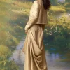 Gold Banarasi Silk Jacket and Cowl Draped Skirt Set