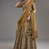 Mehendi Green Lehenga With Mirror Accents