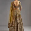 Mehendi Green Lehenga With Mirror Accents