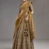 Mehendi Green Lehenga With Mirror Accents