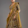 Mehendi Green Lehenga With Mirror Accents