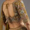 Mehendi Green Lehenga With Mirror Accents