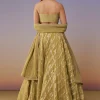 Citrus Green Banarasi Silk Lehenga Set With Sequins And Bead Detailing