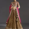 Gold Zardosi And Mirror Work Embroidered Lehenga