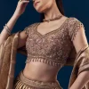 Purple Banarasi Silk Bridesmaid Lehenga Set