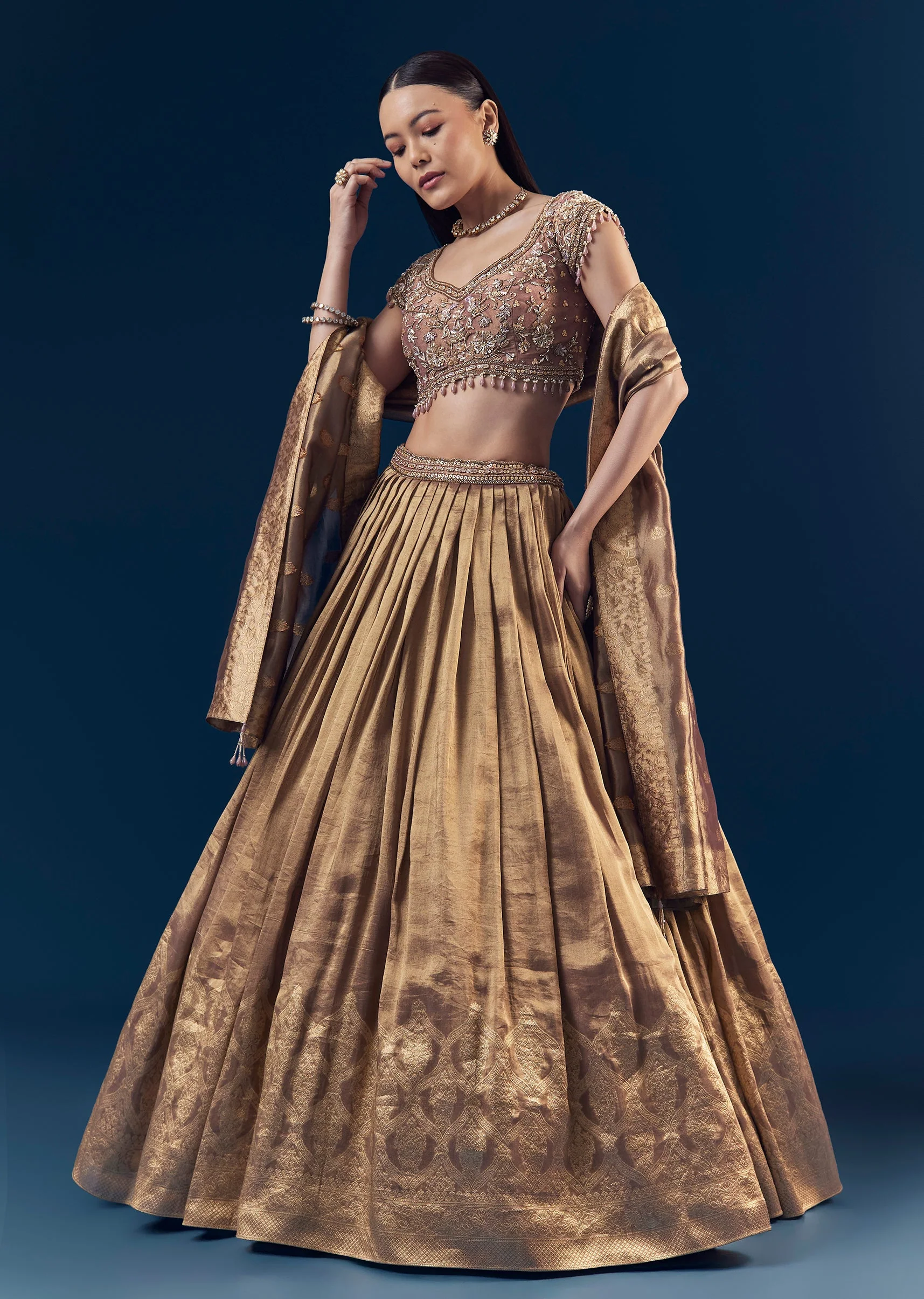 22205-us-0-us-0-variation-1.webp Purple Banarasi Silk Bridesmaid Lehenga Set