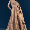 Purple Banarasi Silk Bridesmaid Lehenga Set with Hand Embroidery
