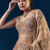 Purple Banarasi Silk Bridesmaid Lehenga Set with Hand Embroidery