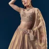 Purple Banarasi Silk Bridesmaid Lehenga Set with Hand Embroidery