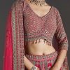 Pink Lehenga With Sequins And Zari Glow