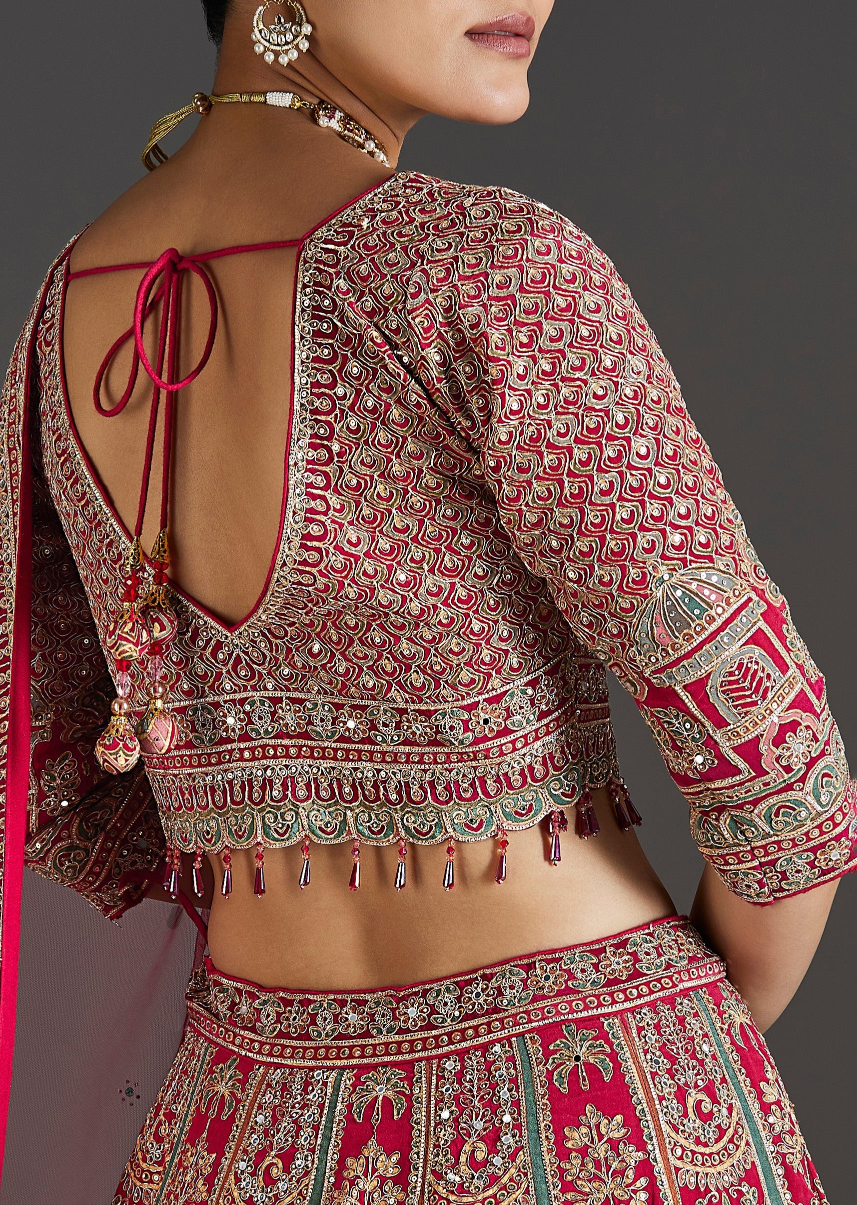 Pink Lehenga With Sequins And Zari Glow