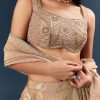 Gold Banarasi Silk Bridesmaid Lehenga With Heavy Hand Embroidery
