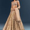 Gold Banarasi Silk Bridesmaid Lehenga With Heavy Hand Embroidery