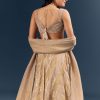 Gold Banarasi Silk Bridesmaid Lehenga With Heavy Hand Embroidery