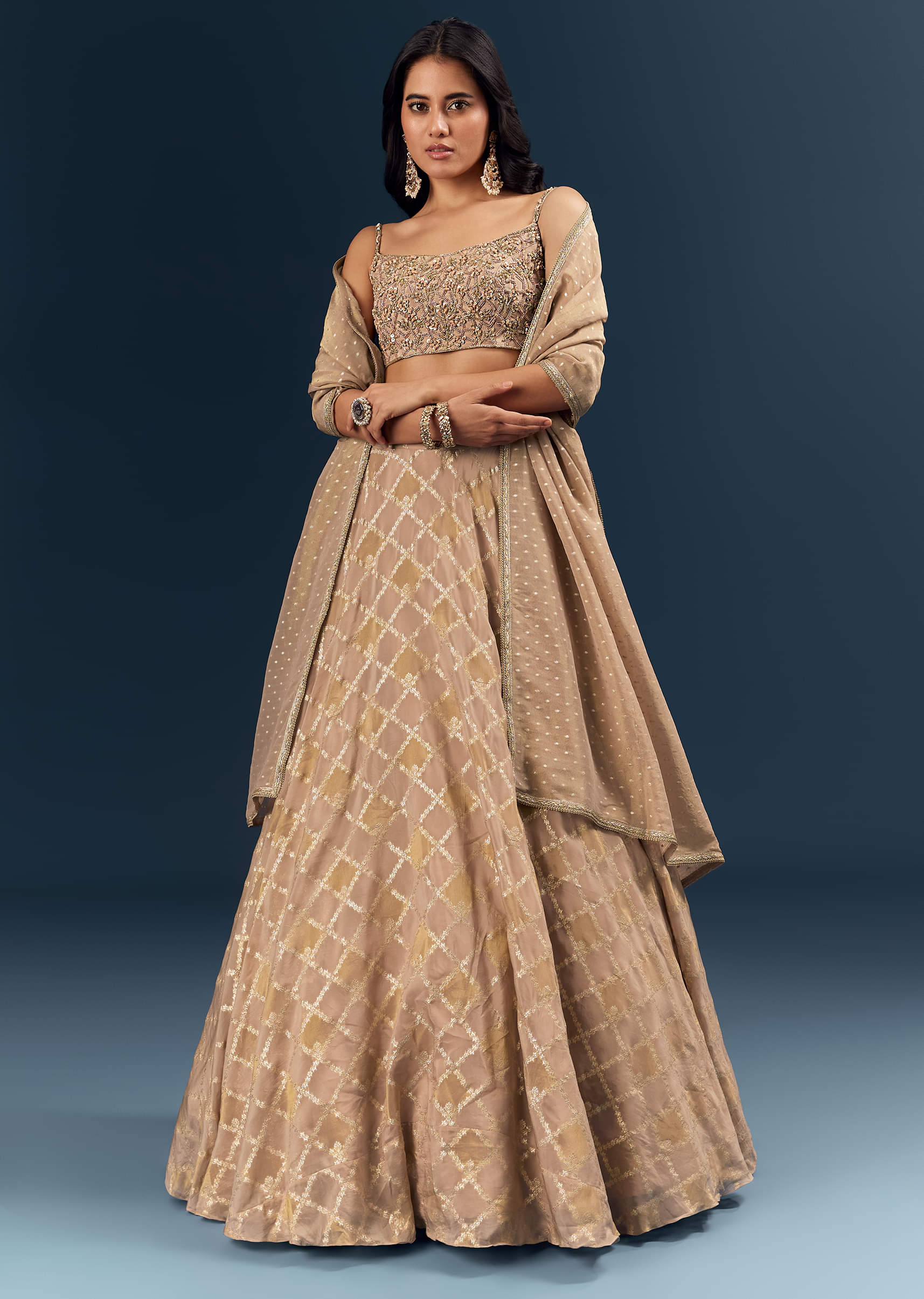 22308-copper-banarasi-silk-bridesmaid-lehenga-with-heavy-hand-embroidery-1.jpg Copper Banarasi Silk Bridesmaid Lehenga With Heavy Hand Embroidery