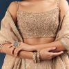 Copper Banarasi Silk Bridesmaid Lehenga With Heavy Hand Embroidery
