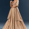 Copper Banarasi Silk Bridesmaid Lehenga With Heavy Hand Embroidery