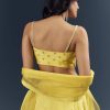 Lemon Yellow Banarasi Silk Bridesmaid Lehenga With Heavy Hand Embroidery