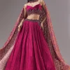 Pink Bridesmaid Lehenga Set with Ruched and Tassel Detail