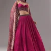 Pink Bridesmaid Lehenga Set with Ruched and Tassel Detail