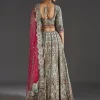 Green Floral Lehenga With Soft Shimmer