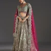 Green Floral Lehenga With Soft Shimmer