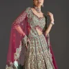 Green Floral Lehenga With Soft Shimmer