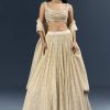 Off White Banarasi Silk Bridesmaid Lehenga With Intricate Hand Embroidery