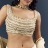 Off White Banarasi Silk Bridesmaid Lehenga With Intricate Hand Embroidery
