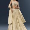 Off White Banarasi Silk Bridesmaid Lehenga With Intricate Hand Embroidery