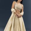 Off White Banarasi Silk Bridesmaid Lehenga With Intricate Hand Embroidery