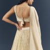Off White Banarasi Silk Bridesmaid Lehenga With Intricate Hand Embroidery