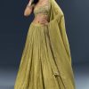 Citrus Green Banarasi Silk Bridesmaid Lehenga With Delicate Hand Embroidery
