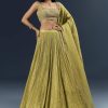 Citrus Green Banarasi Silk Bridesmaid Lehenga With Delicate Hand Embroidery