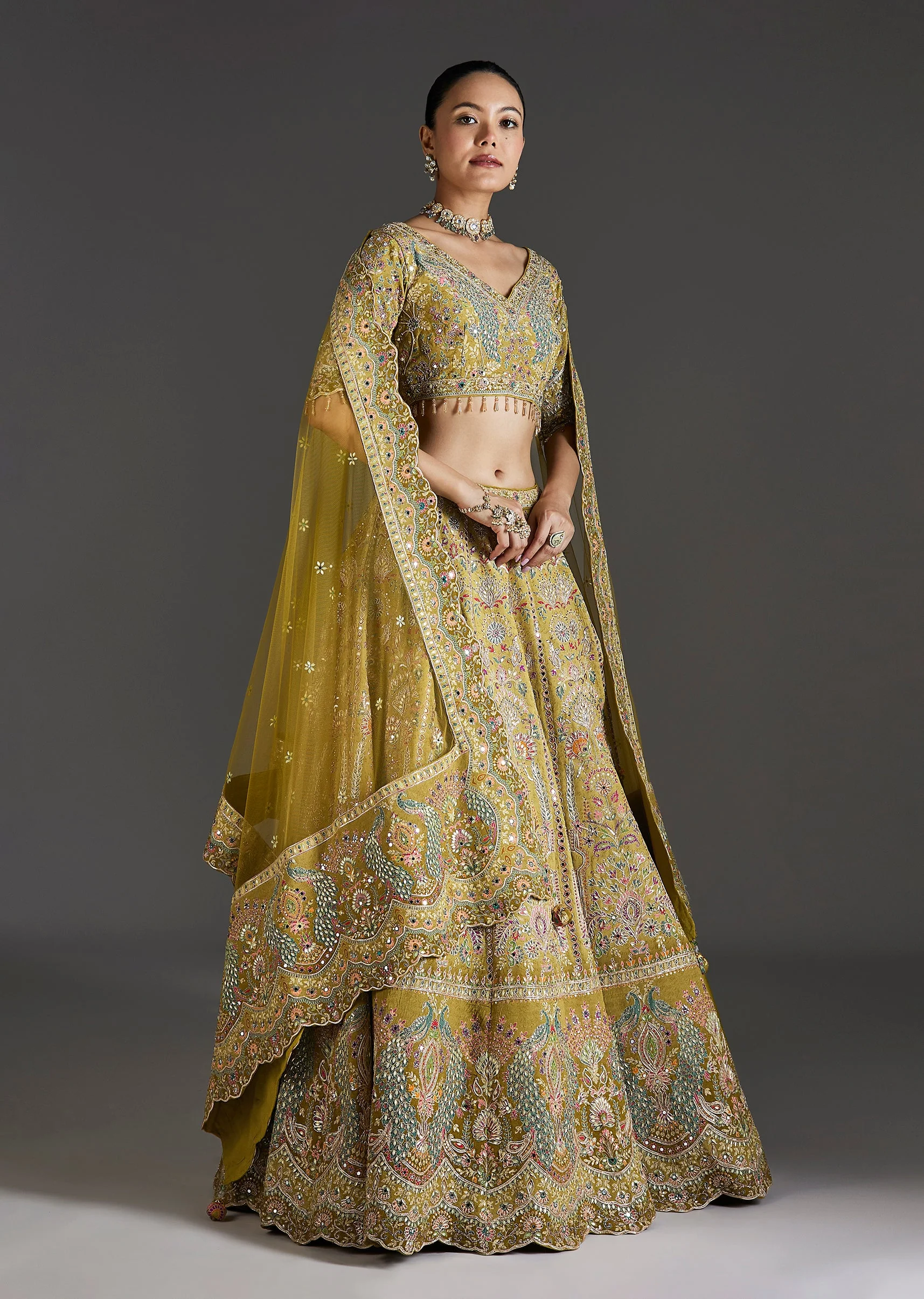 2242-mehendi-green-lehenga-with-festive-shine-1.webp Mehendi Green Lehenga With Festive Shine