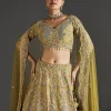 Mehendi Green Lehenga With Festive Shine
