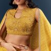 Mustard Yellow Banarasi Silk Bridesmaid Lehenga With Intricate Hand Embroidery