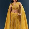 Mustard Yellow Banarasi Silk Bridesmaid Lehenga With Intricate Hand Embroidery